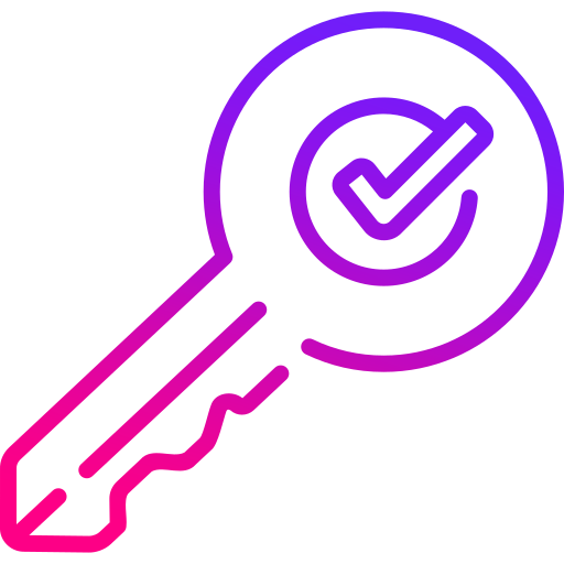 Identity Access Management Services - a key with a checkmark in the ring